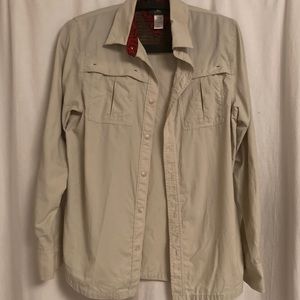 REI Brand, “Sahara” long sleeve shirt. Color: Light Tan. Boys size Large (14/16)
